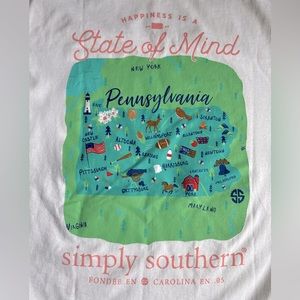 Simply Southern state of Mind- Pennsylvania tee. Size Large